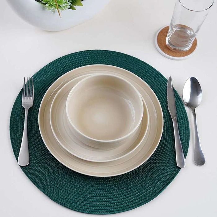 Ripples S/4 Placemat Forest Green Dia 38Cm