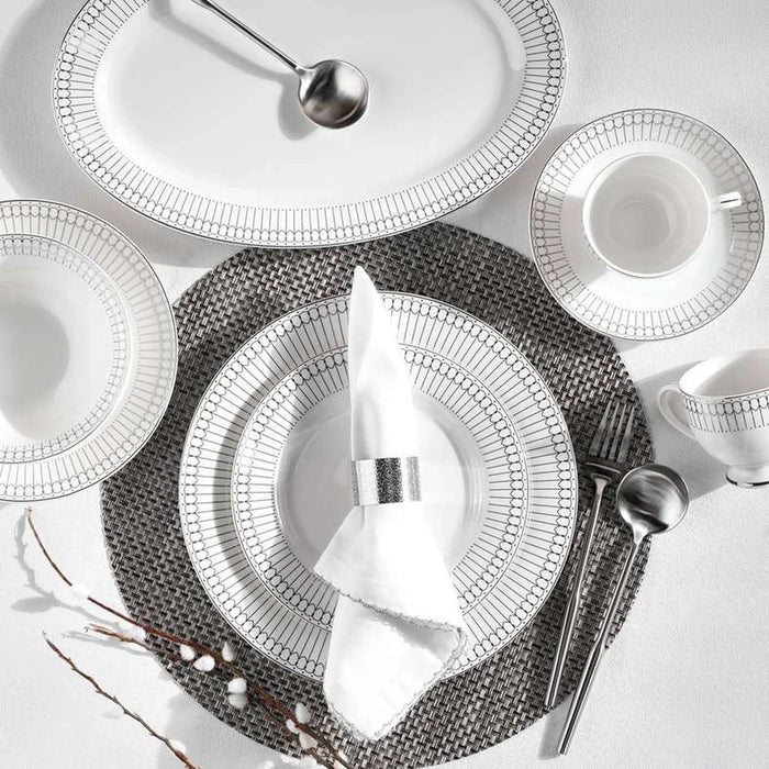Ritz 64-Piece New Bone China Dinner Set -White