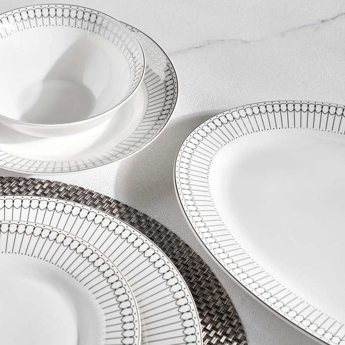 Ritz 64-Piece New Bone China Dinner Set -White