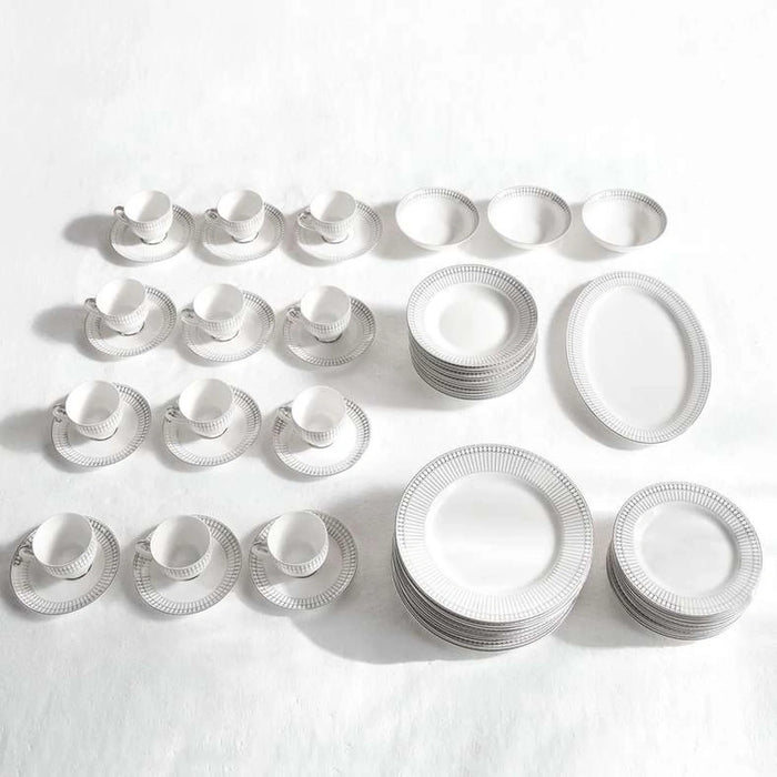 Ritz 64-Piece New Bone China Dinner Set -White