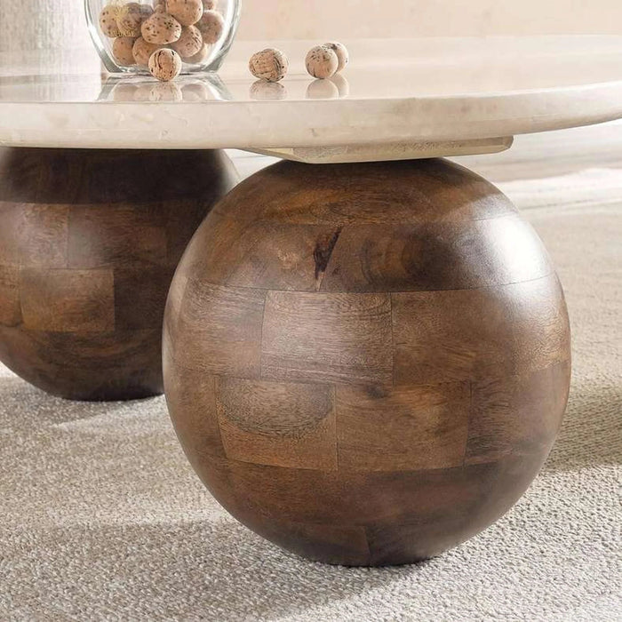Riva Coffee Table Treventine - Cream Brown Pan Home