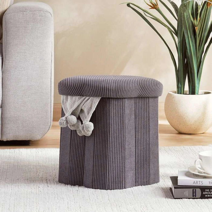 Riviera Ottoman With Storage - Grey