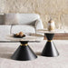 Rocco Set Of 2 Coffe Table Sintered Stone Top Black & White Pan Home