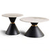 Rocco Set Of 2 Coffe Table Sintered Stone Top Black & White Pan Home