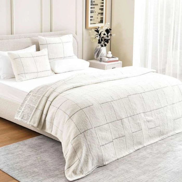 Rochelle Handwoven 3 Piece Bedspread Set 220X240cm - Ivory