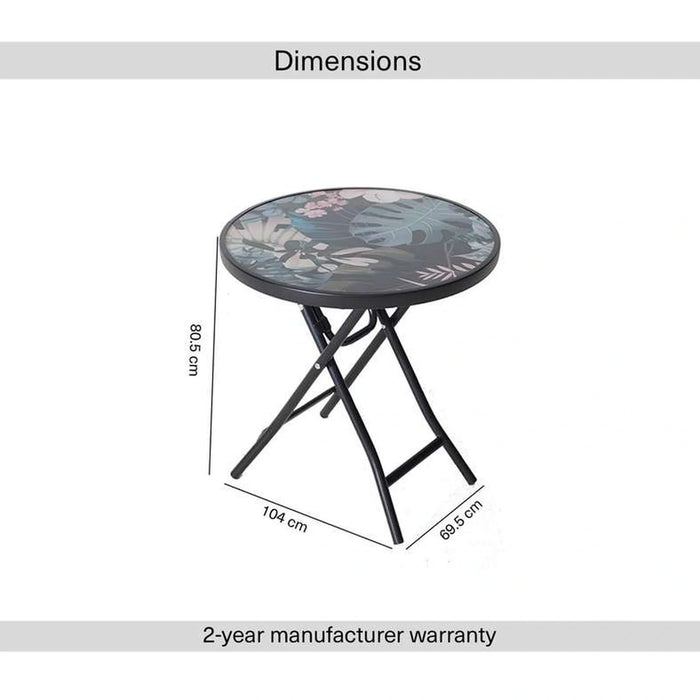 Rochi Leaf Outdoor Folding Table - Black Frame
