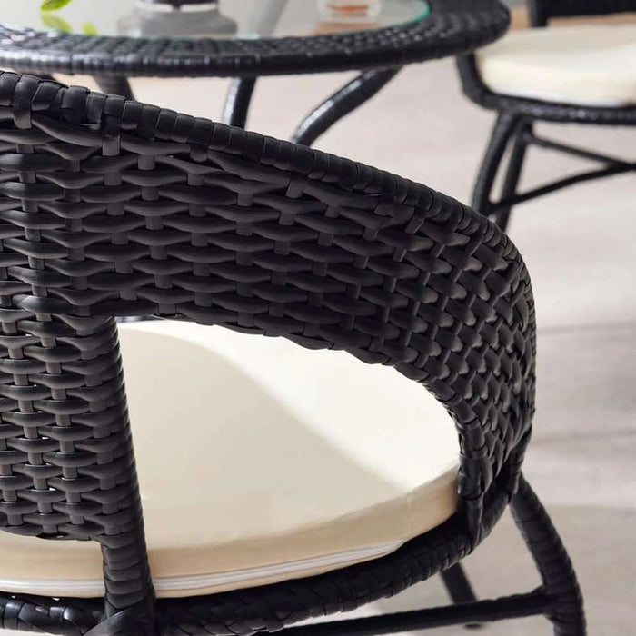 Rodian Balcony Set 1+2 Rattan- Black Beige