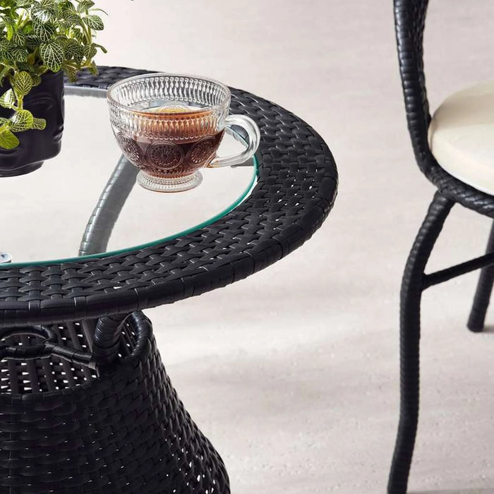 Rodian Balcony Set 1+2 Rattan- Black Beige