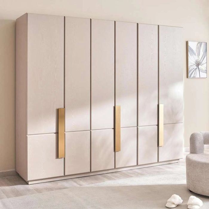 Roma 6 Door Wardrobe - Cream