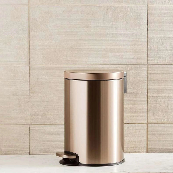 Roman Soft Close Metal Pedal Bin With Fingerprint Resistant 20L 36X30.2X44cm - Metallic Gold Pan Home