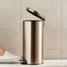 Roman Soft Close Metal Pedal Bin With Fingerprint Resistant 30L 36X30.2X62.5cm - Metallic Gold Pan Home