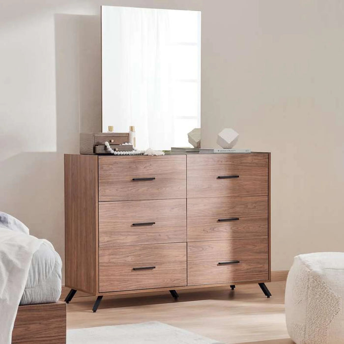 Rome Dresser With Mirror - Walnut
