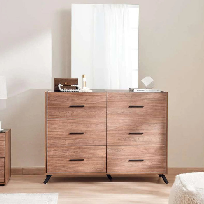 Rome Dresser With Mirror - Walnut