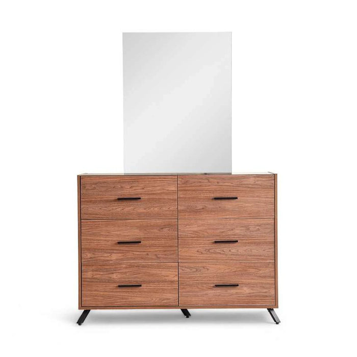 Rome Dresser With Mirror - Walnut
