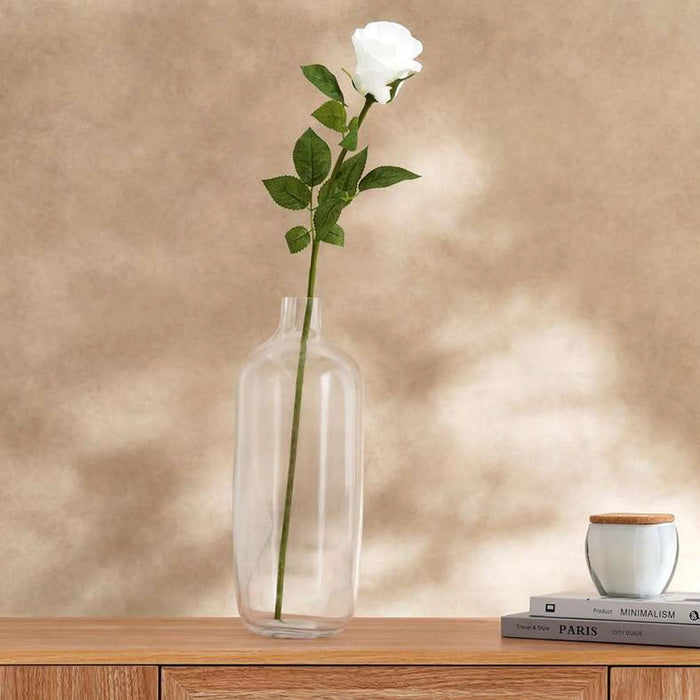Rose Artificial Flower Stem H70Cm - White