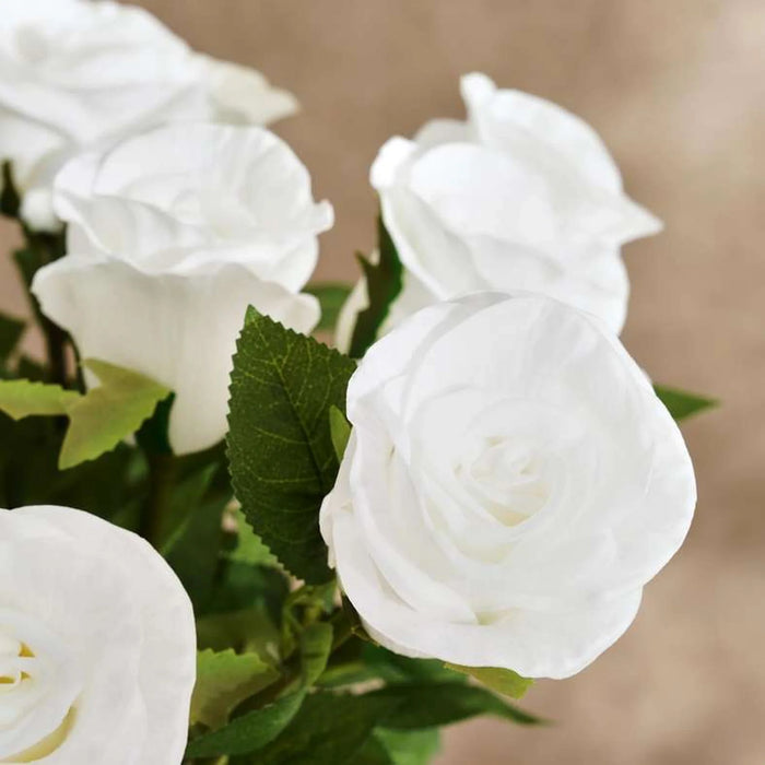 Rose Artificial Flower Stem H70Cm - White
