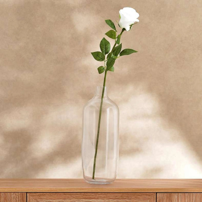 Rose Artificial Flower Stem H70Cm - White