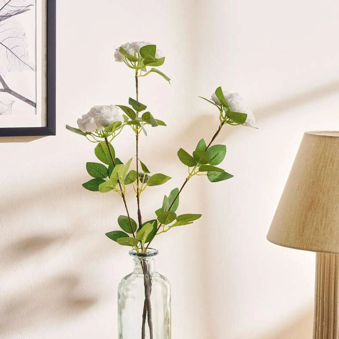 Rose Artificial Stem Flower H95Cm - White