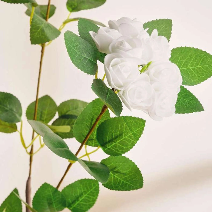 Rose Artificial Stem Flower H95Cm - White