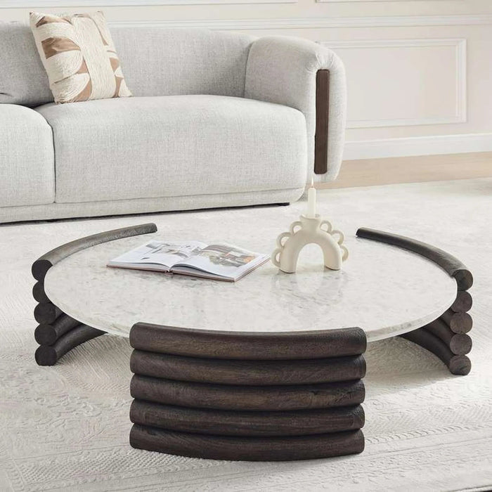 Rosetta Coffee Table Marble - Beige & Brown Pan Home