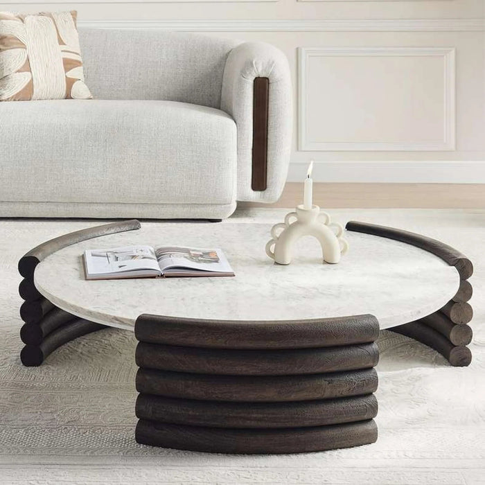 Rosetta Coffee Table Marble - Beige & Brown Pan Home