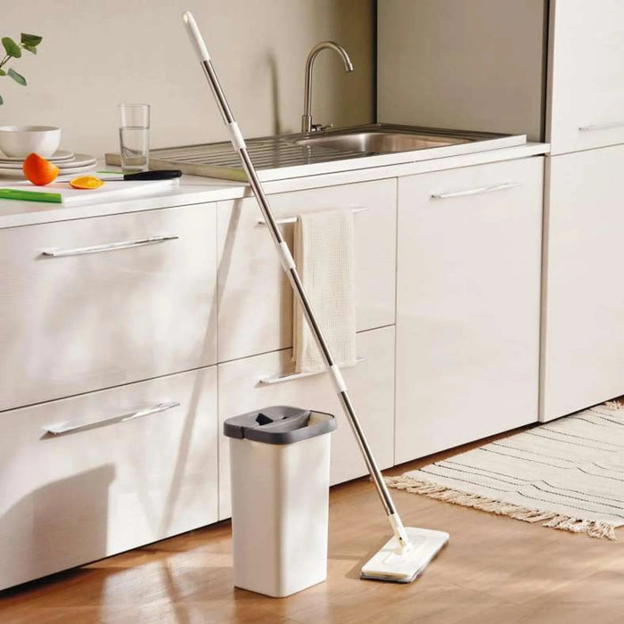 Roseville Self-Wash Flat Mop With Bucket 5L-White