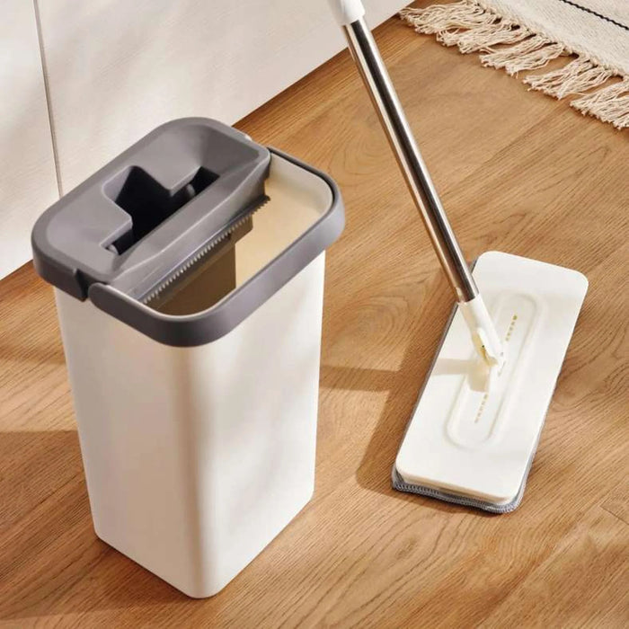 Roseville Self-Wash Flat Mop With Bucket 5L-White