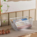 Rosie Storage  Wire Basket With Wooden Handle  37.5X24X16Cm - White Pan Home