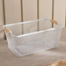 Rosie Storage  Wire Basket With Wooden Handle  37.5X24X16Cm - White Pan Home