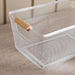 Rosie Storage Wire Basket  With Wooden Handle33.5X22X15Cm - White Pan Home