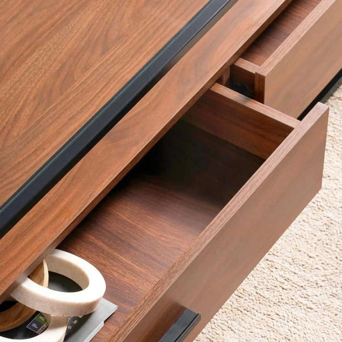 Rosil Coffee Table Large Box Legs - Walnut