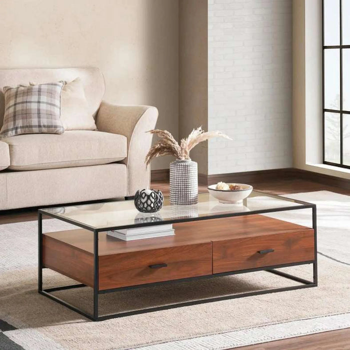 Rosil Coffee Table Medium Box Legs - Walnut