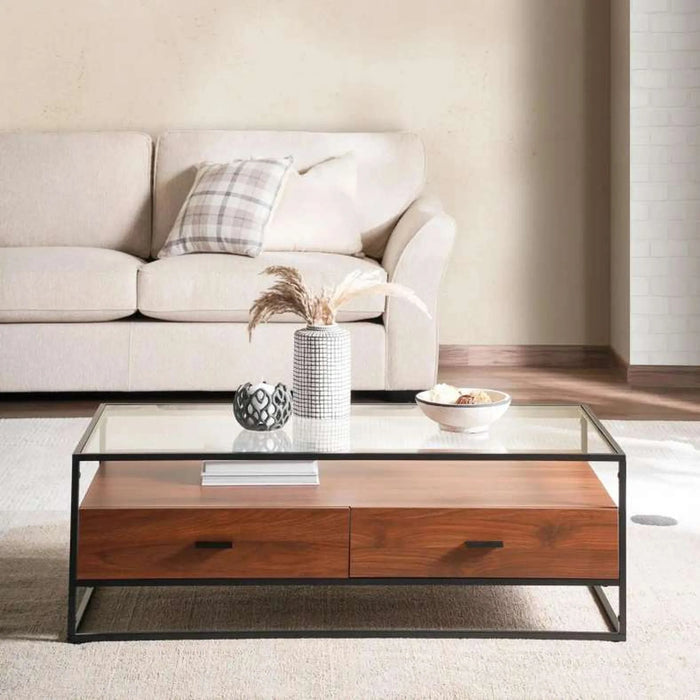 Rosil Coffee Table Medium Box Legs - Walnut