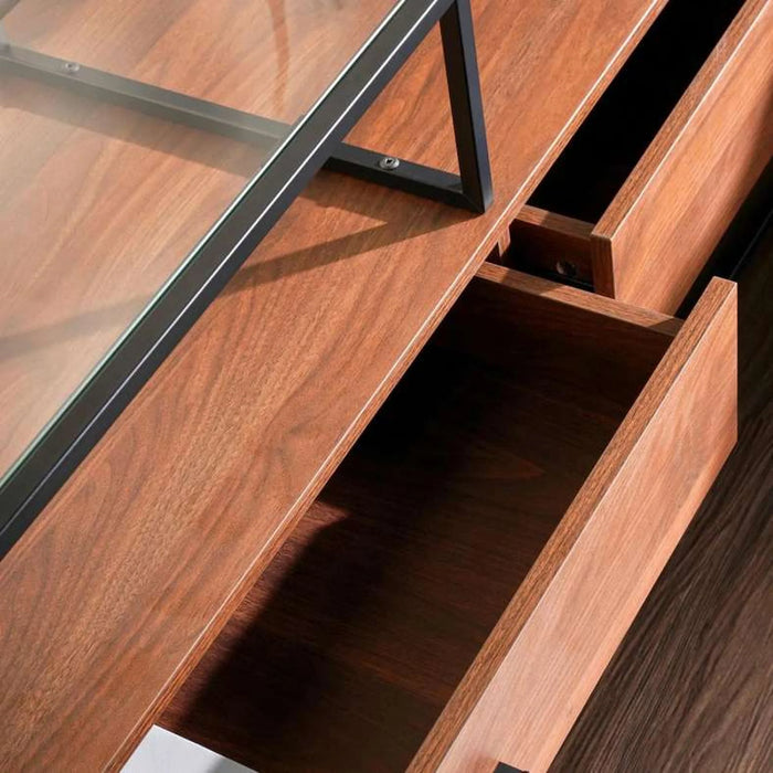 Rosil Tv Unit Box Legs Up To 80 Inches - Walnut