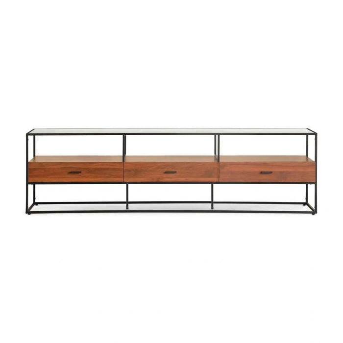 Rosil Tv Unit Box Legs Up To 80 Inches - Walnut
