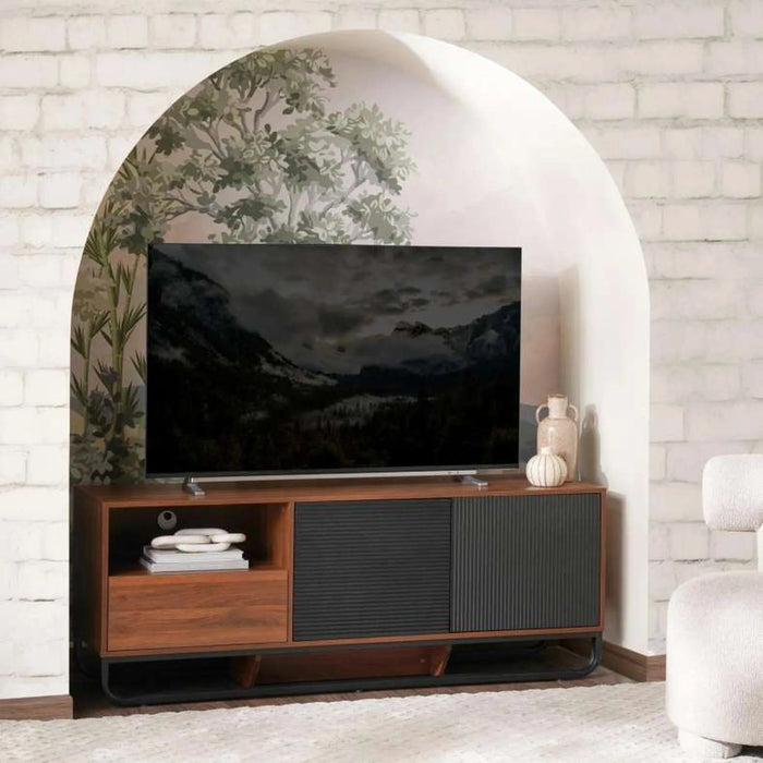 Rosil Tv Unit Curved Leg Up To 60 Inches - Walnut