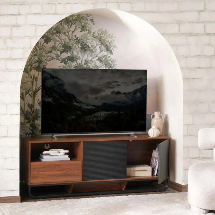 Rosil Tv Unit Curved Leg Up To 60 Inches - Walnut