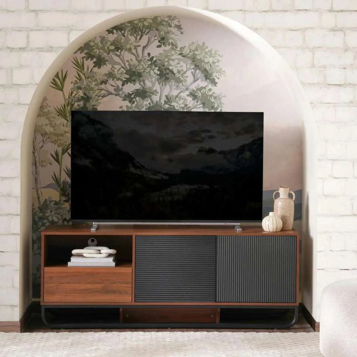 Rosil Tv Unit Curved Leg Up To 60 Inches - Walnut