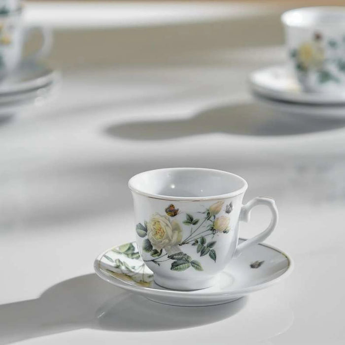 Rosina 12-Piece Espresso Cup & Saucer Set 90Ml -White