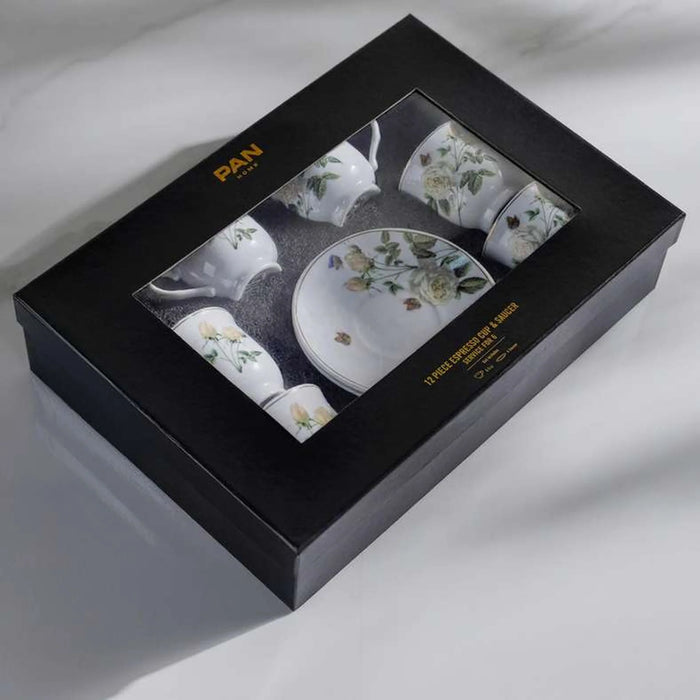 Rosina 12-Piece Espresso Cup & Saucer Set 90Ml -White