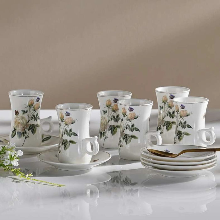 Rosina 12-Piece Istikan Cup & Saucer Set 120Ml -White