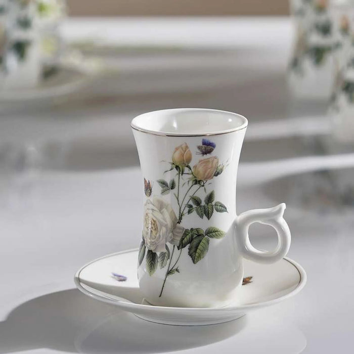 Rosina 12-Piece Istikan Cup & Saucer Set 120Ml -White