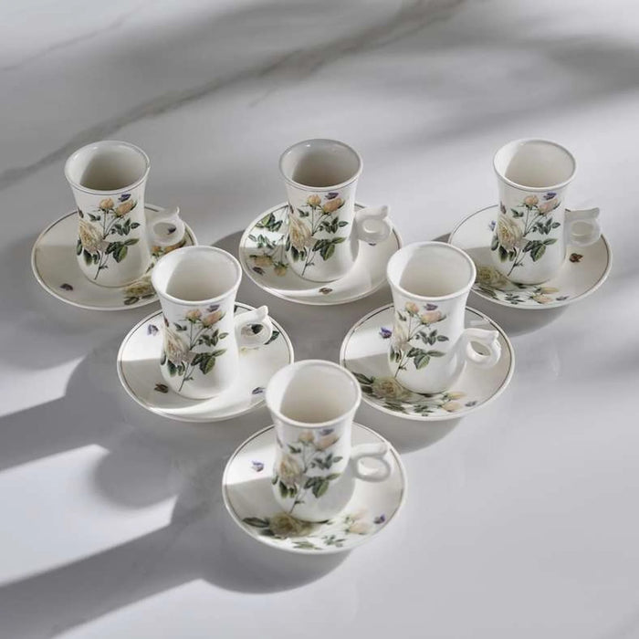 Rosina 12-Piece Istikan Cup & Saucer Set 120Ml -White