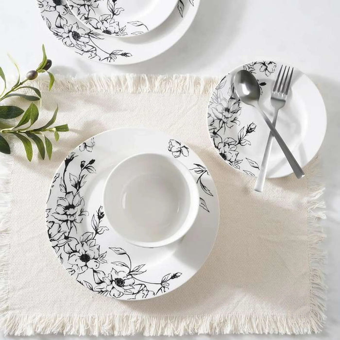 Rosina 12-Piece Porcelain Dinner Set - White