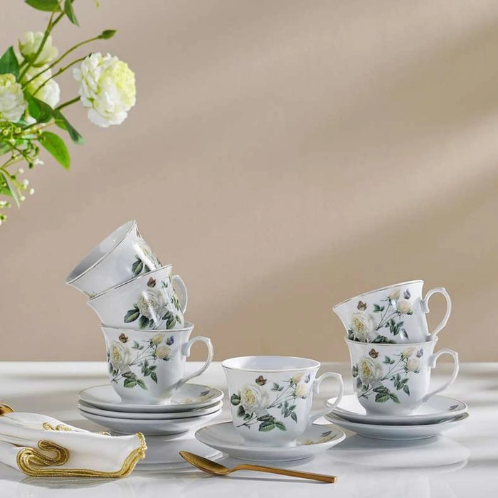 Rosina 12-Piece Tea Cup & Saucer 220Ml -White