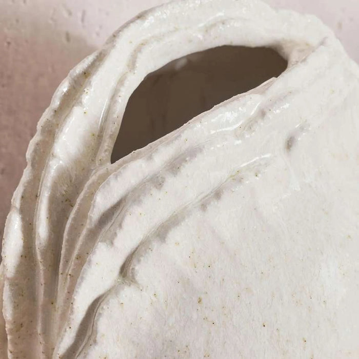 Roslin Stoneware Handpainted Shell Shaped Vase 25X21X23.5Cm - White