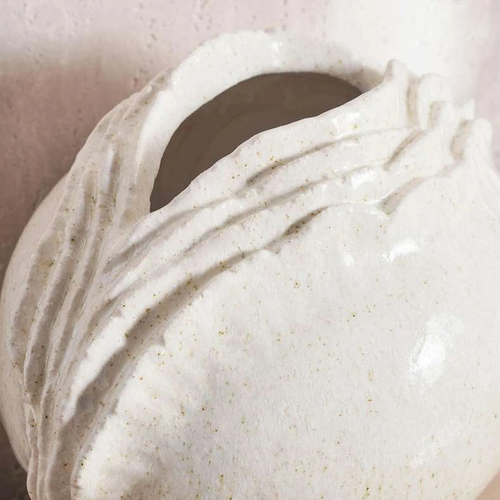 Roslin Stoneware Handpainted Shell Shaped Vase 35X27.5X30Cm - White
