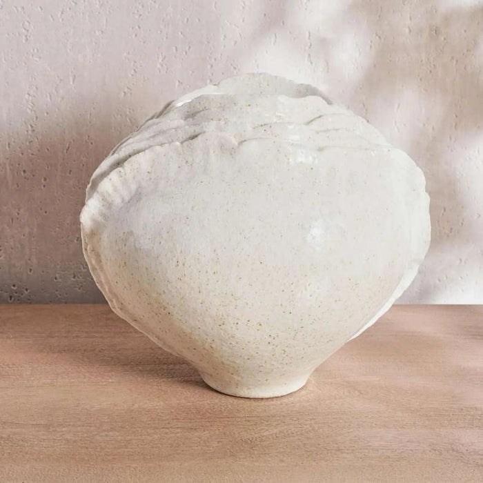 Roslin Stoneware Handpainted Shell Shaped Vase 35X27.5X30Cm - White