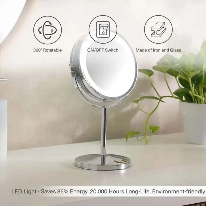 Roslyn Double Sided Vanity Mirror With Led Chrome Pan Home