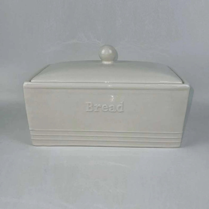 Rovill Ceramic Bread Bin 30.5X18X18cm - White Pan Home